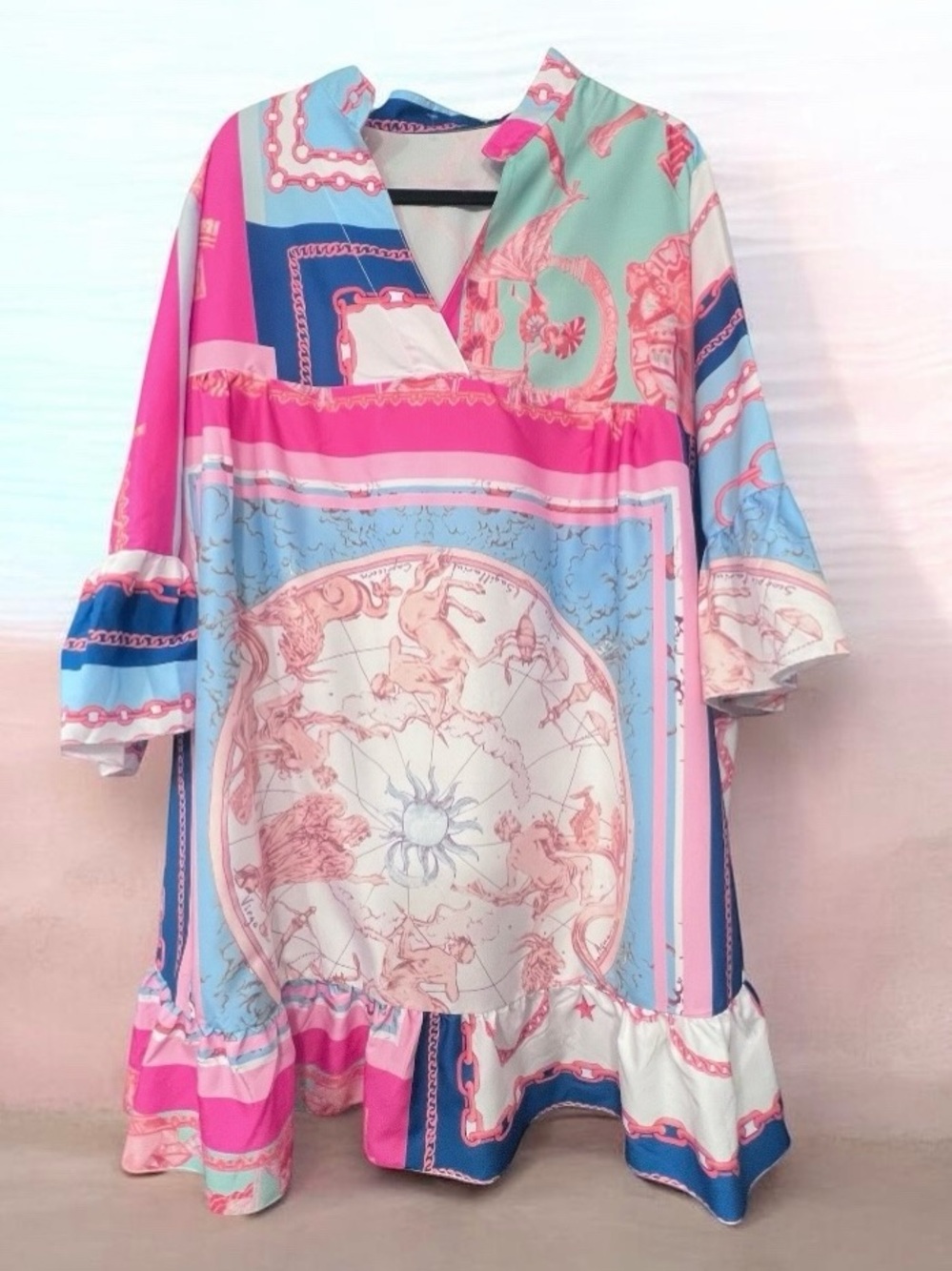 Boutique Scarf Print Tunic Dress 3X